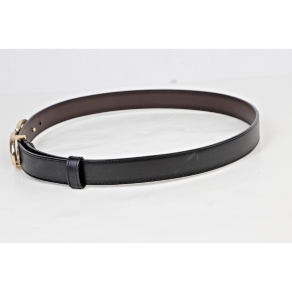 Coach Belt Size S Black Leather Gold Double C Signature Buckle Skinny Slim main image 4